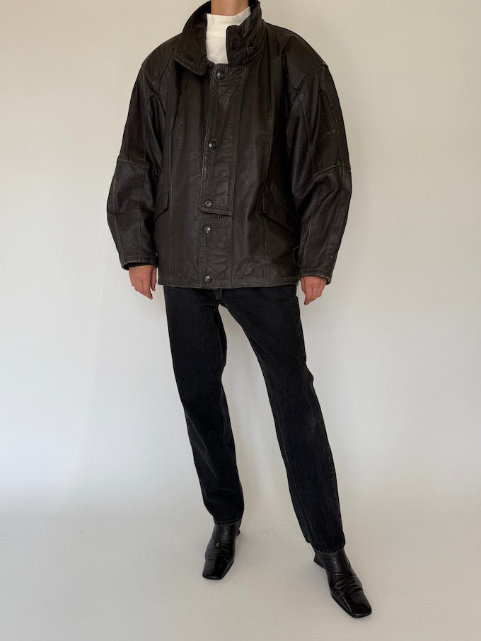 Vintage leather jacket in brown 5384