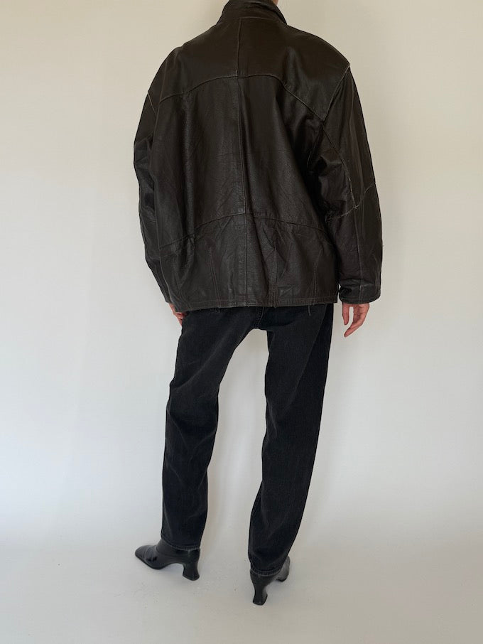 Vintage leather jacket in brown 5384