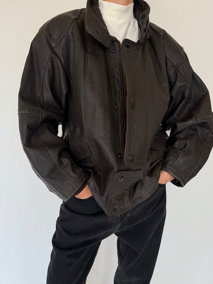 Vintage leather jacket in brown 5384