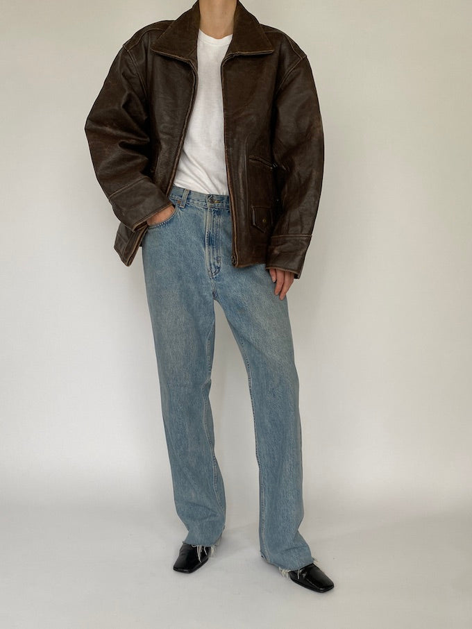 Vintage leather jacket in brown 5386