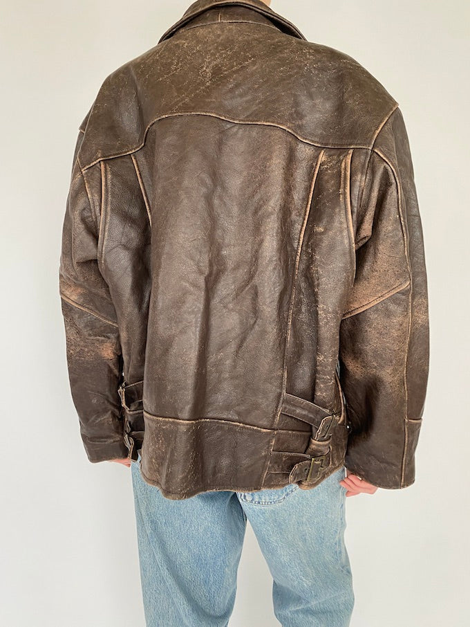 Vintage leather jacket in brown 5386