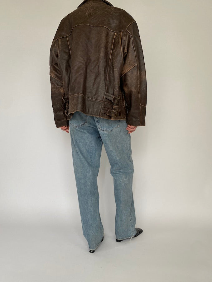 Vintage leather jacket in brown 5386