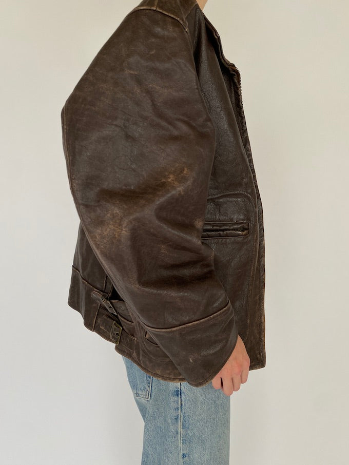 Vintage leather jacket in brown 5386