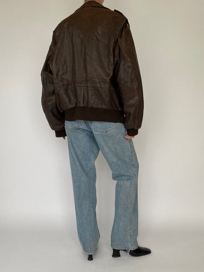 Vintage leather jacket in brown 5362