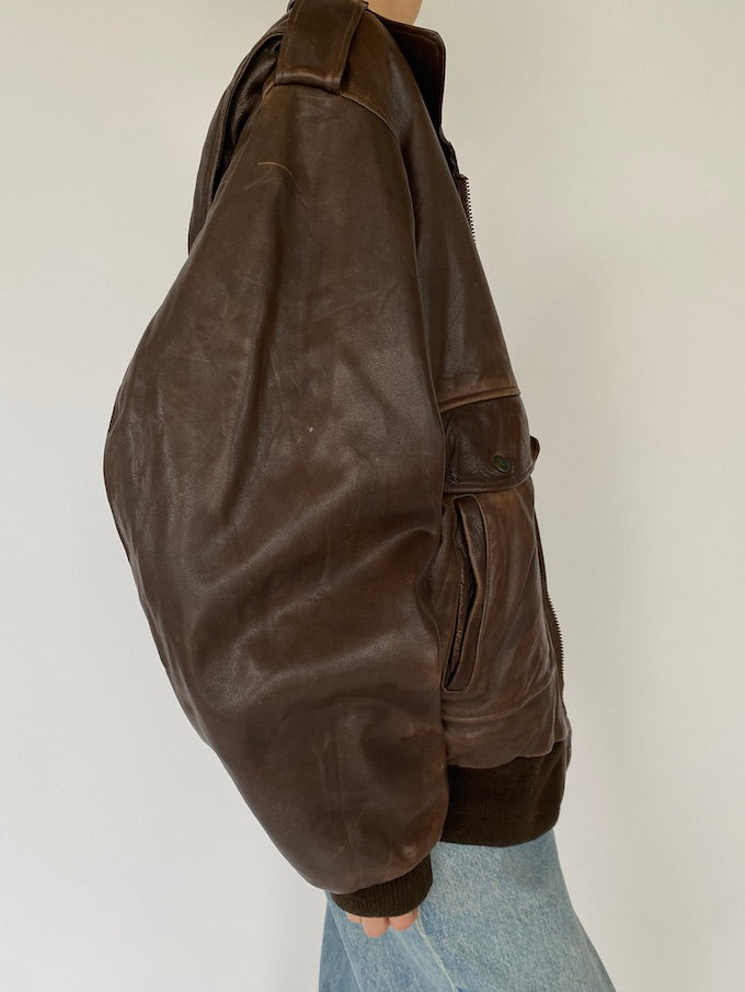 Vintage leather jacket in brown 5362