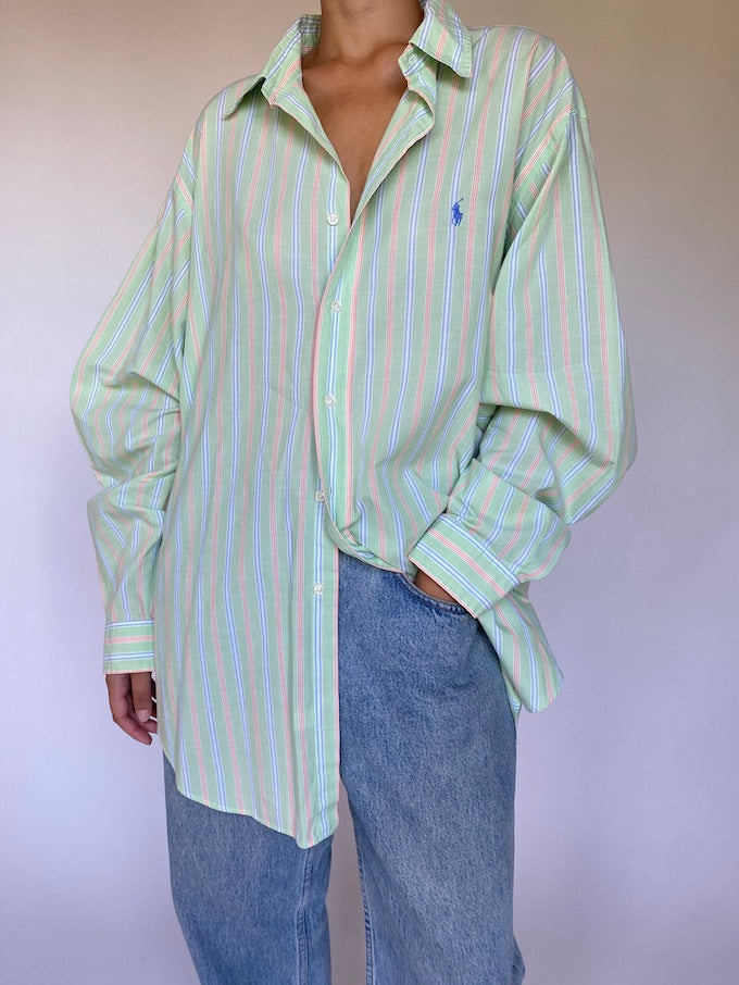 Vintage oversized pinstriped Ralph Lauren shirt 5651