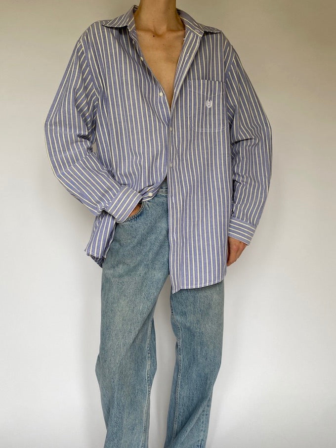 Vintage striped shirt in blue and yellow 5512