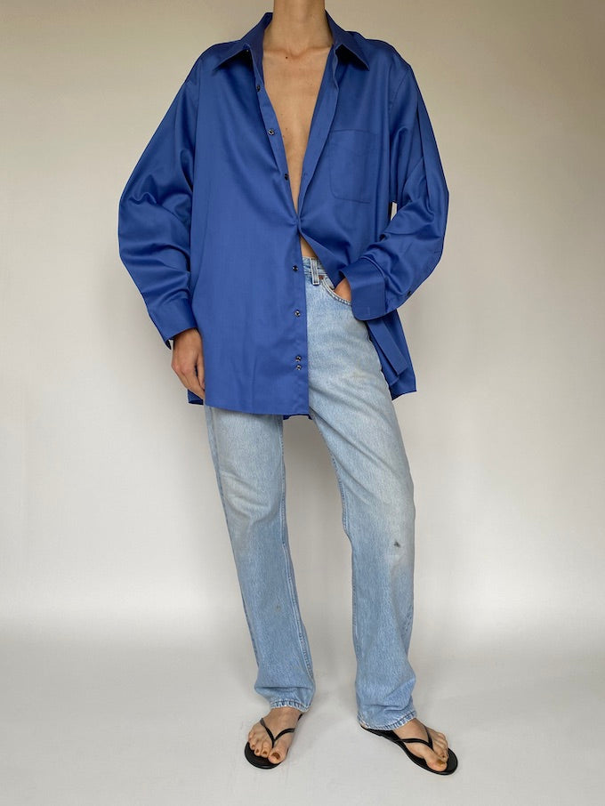 Vintage oversized shirt in blue 5589