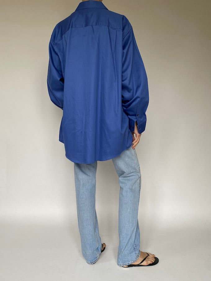 Vintage oversized shirt in blue 5589