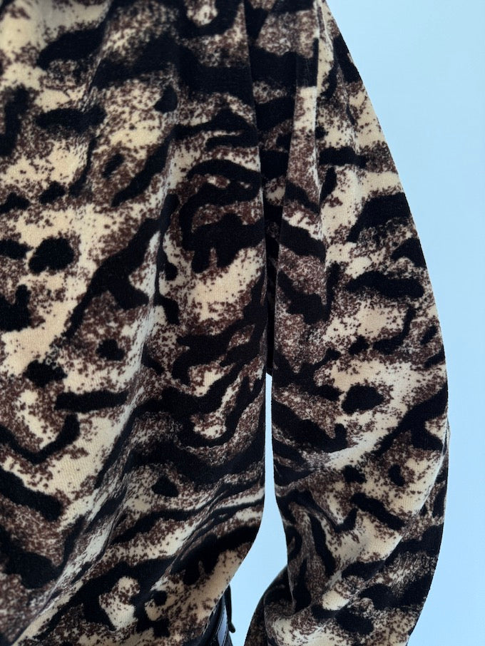 Vintage velvet animal printed shirt 4153