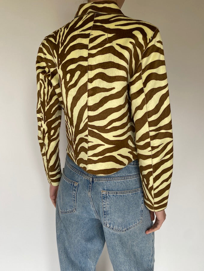 Vintage animal printed leather jacket 5626