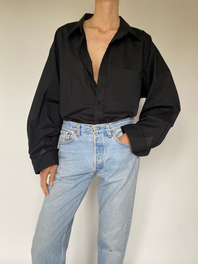 Vintage oversized shirt in black 5594