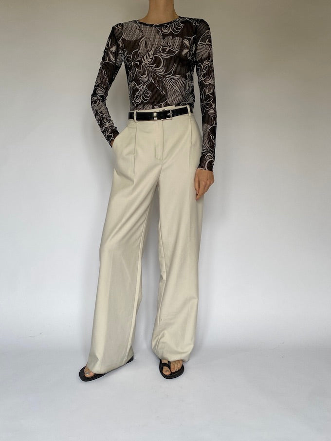 Vintage sheer long-sleeve top 5530