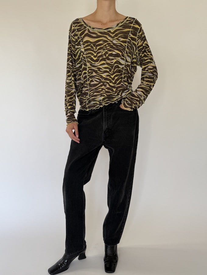Vintage patterned long sleeve top 3541