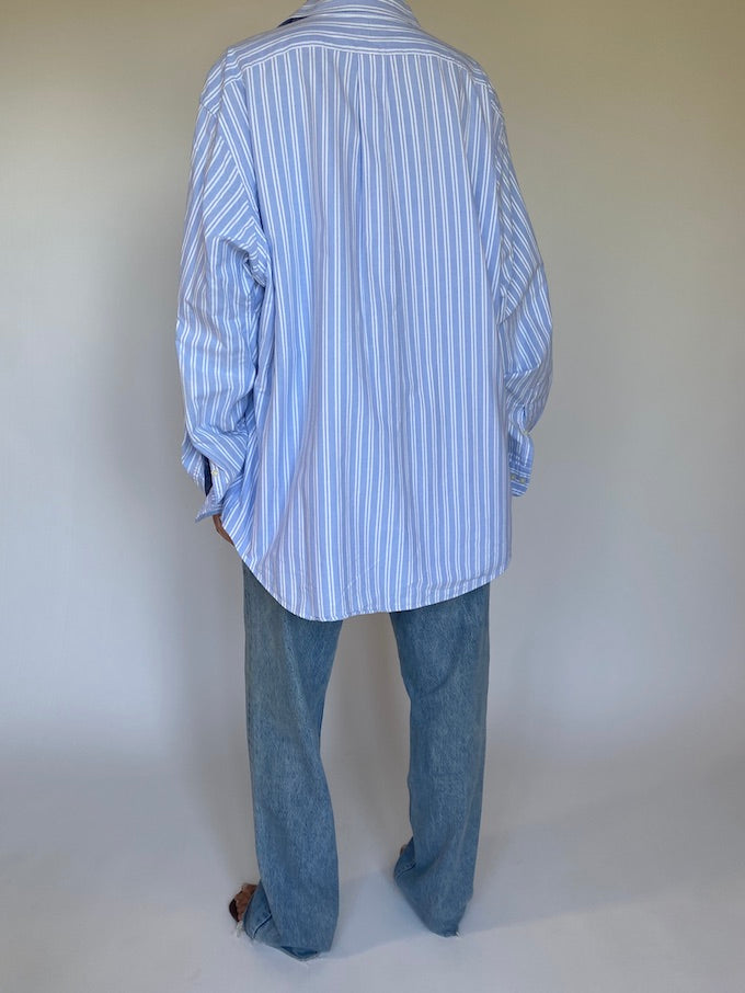Vintage Oversized Pinstriped Ralph Lauren Shirt 5657