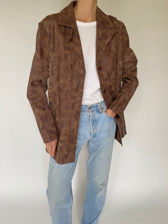 Vintage brown leather jacket 4881