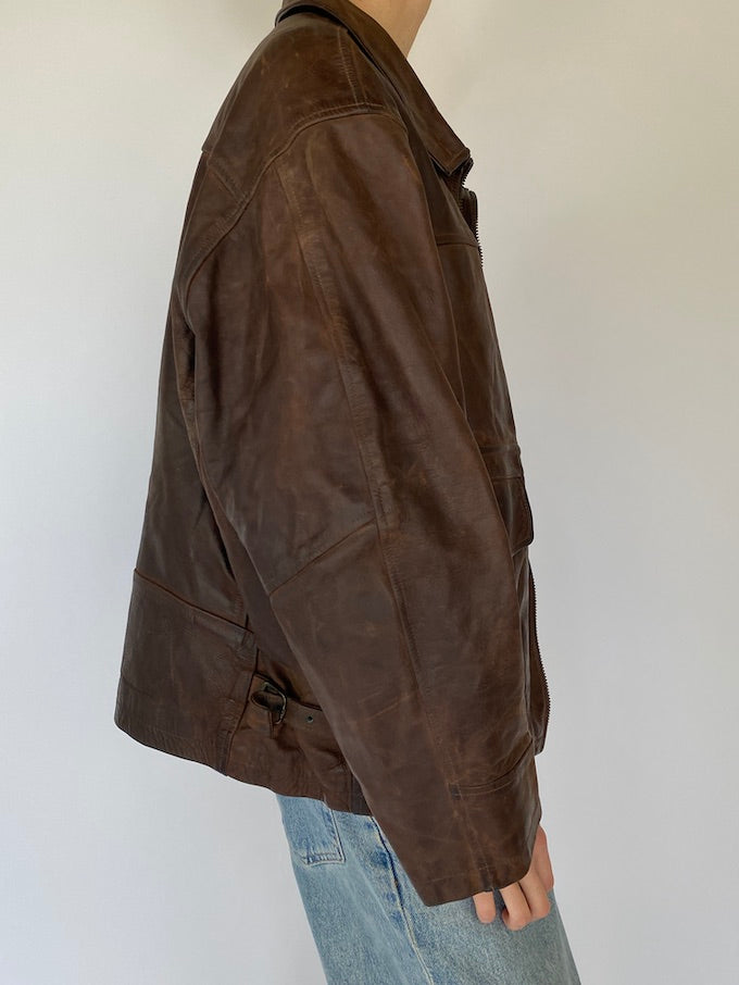 Vintage leather jacket in brown 5423