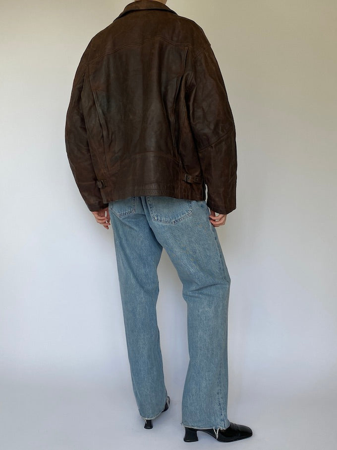 Vintage leather jacket in brown 5423