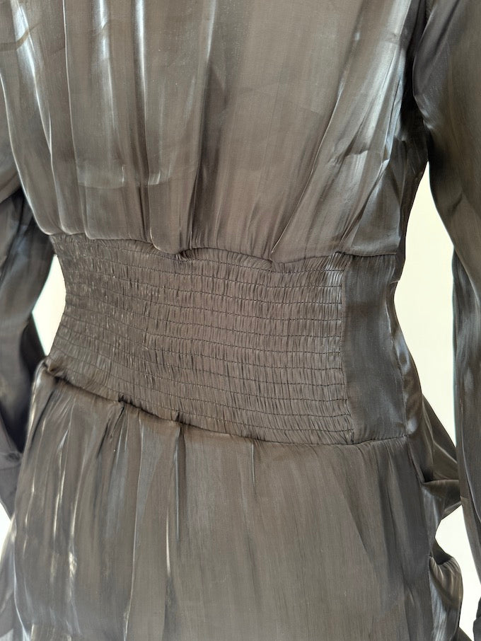 Vintage black long-sleeve blouse 3804