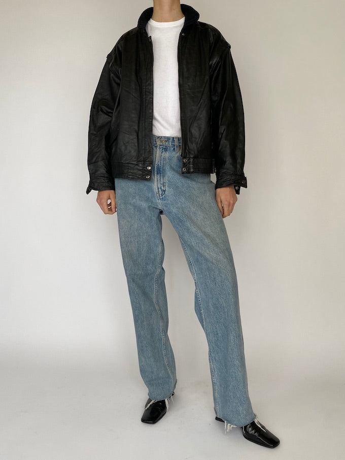 Vintage leather jacket in black 5350