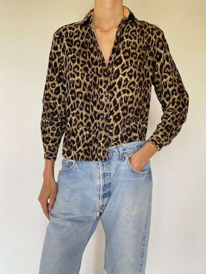 Vintage animal printed corduroy light jacket 5560