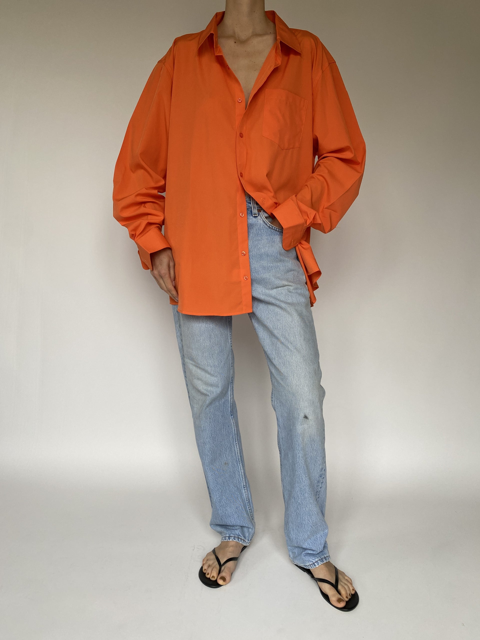 Vintage oversized shirt in orange 5584