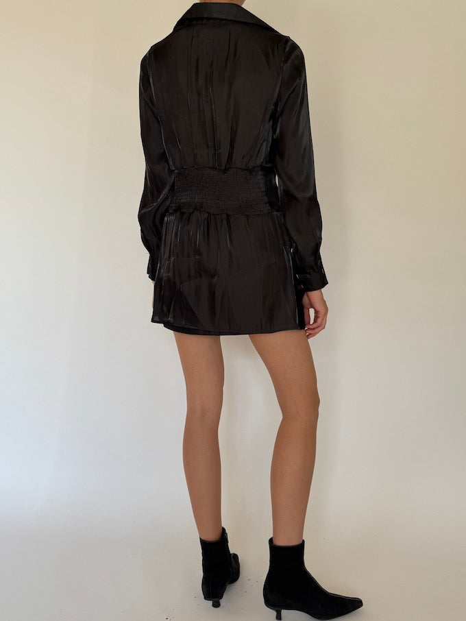 Vintage black long-sleeve blouse 3804