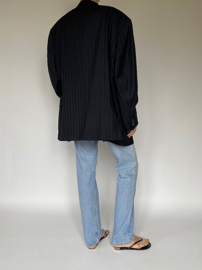 Vintage oversized wool blazer in navy 5570