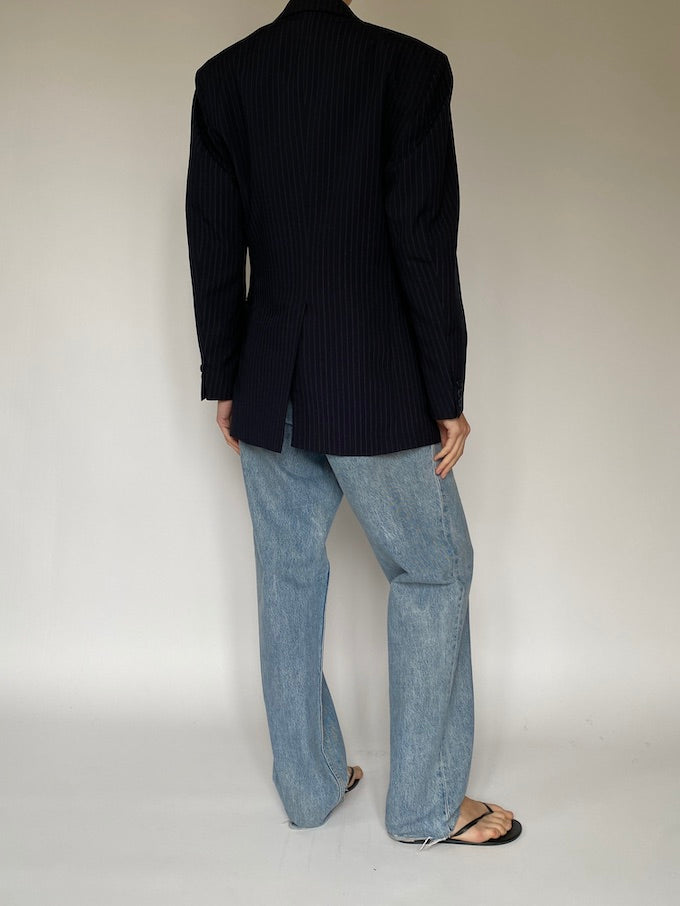 Vintage navy pinstriped blazer 5241