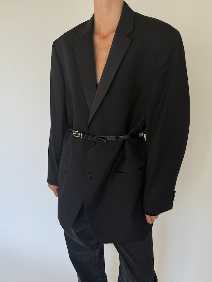 Vintage Oversized Wool Blazer In Black 5568