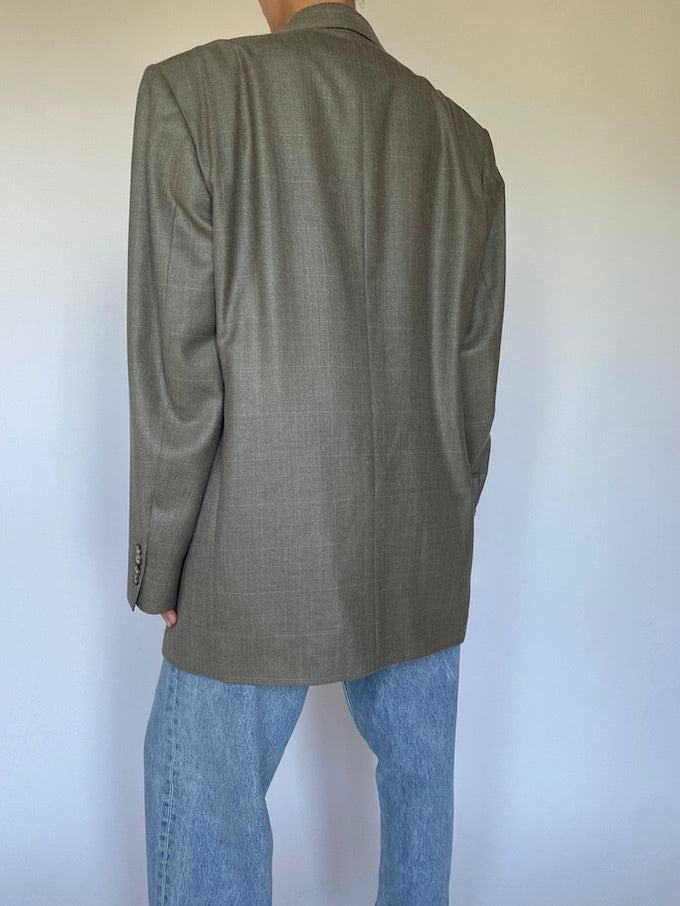 Vintage grey checked Oscar de la Renta blazer 5648