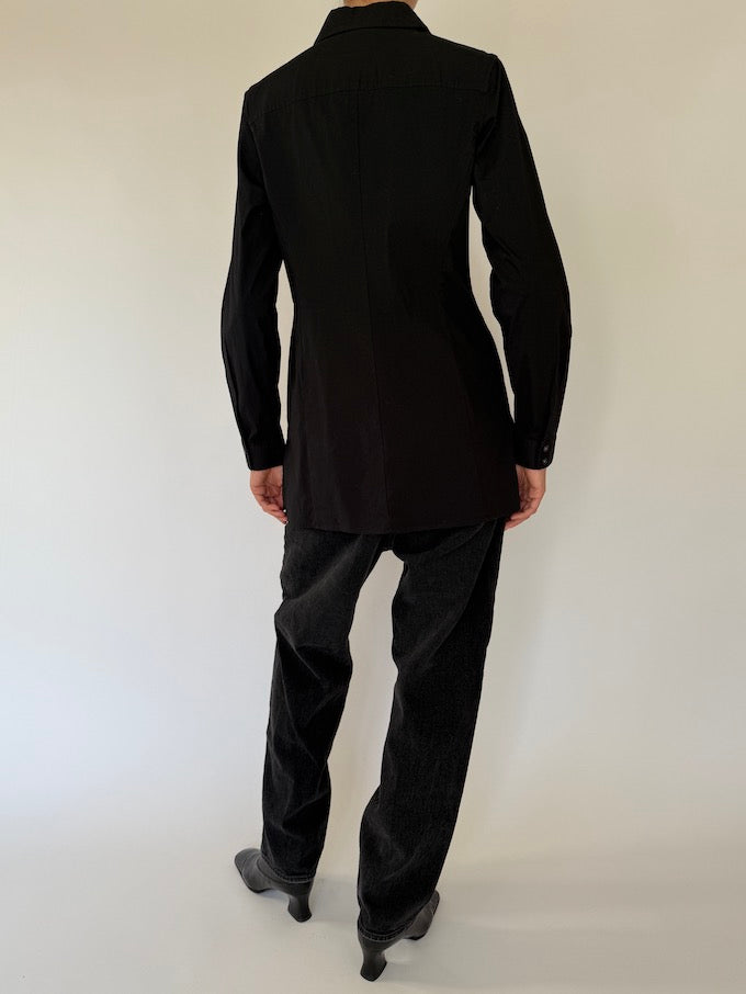 Vintage long shirt in black 5686