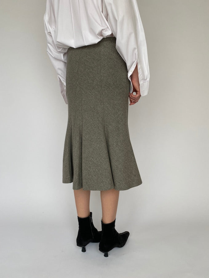 Vintage grey wool and cashmere Ralph Lauren skirt 5331
