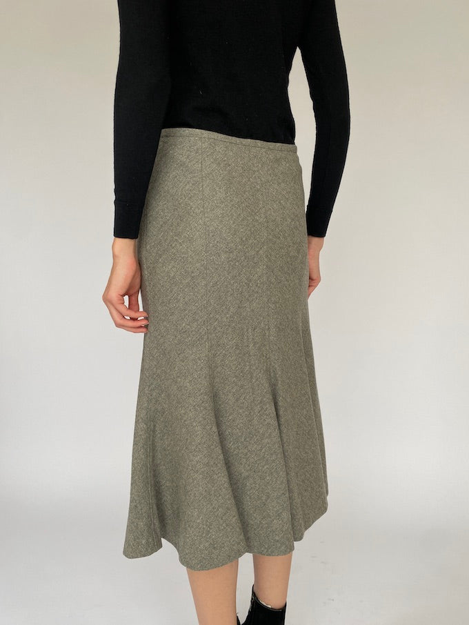 Vintage grey wool and cashmere Ralph Lauren skirt 5331