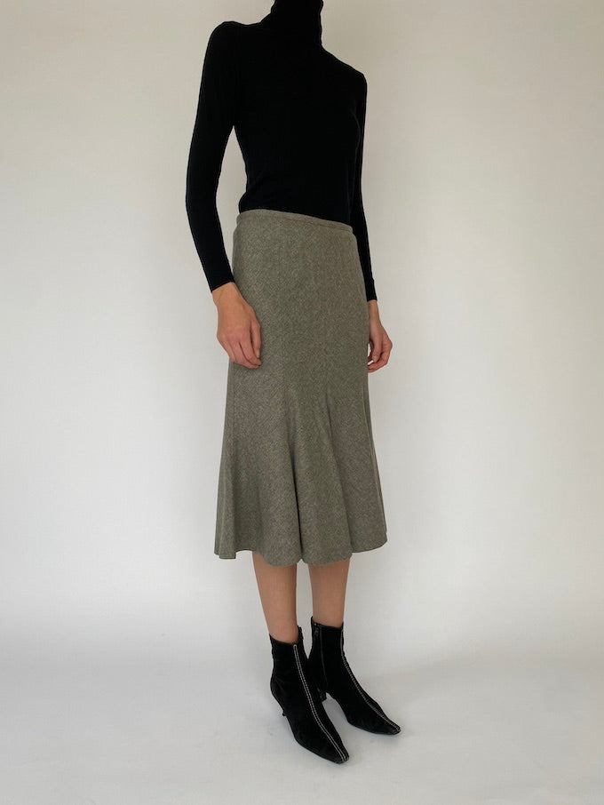 Vintage grey wool and cashmere Ralph Lauren skirt 5331