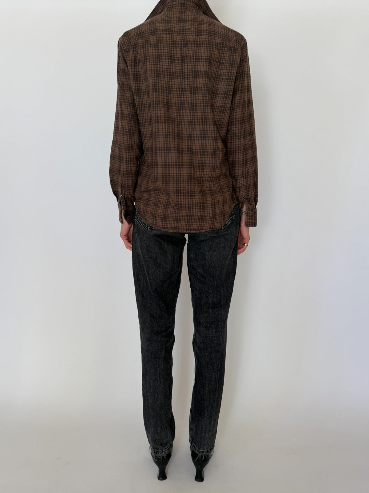 Vintage Calvin Klein plaid shirt back view