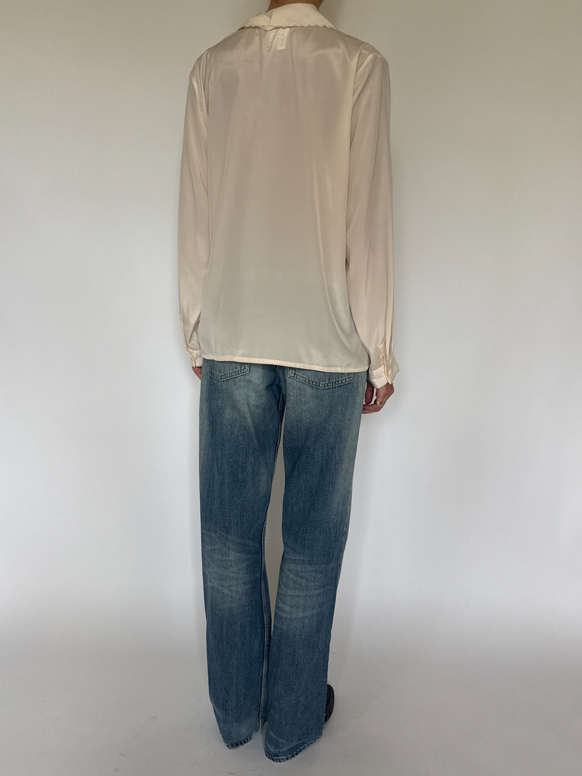 Vintage ivory western-inspired shirt back view