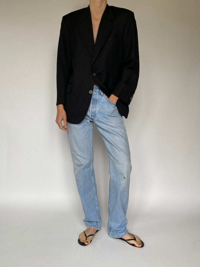 Vintage single breasted blazer in black 5605