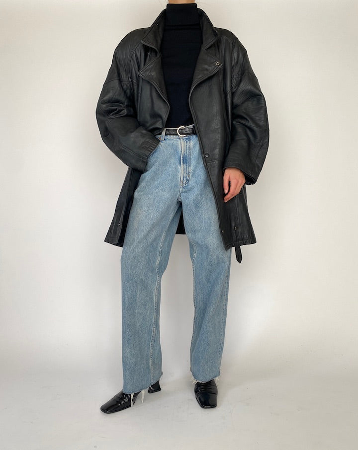 Vintage Black Leather Jacket 5273