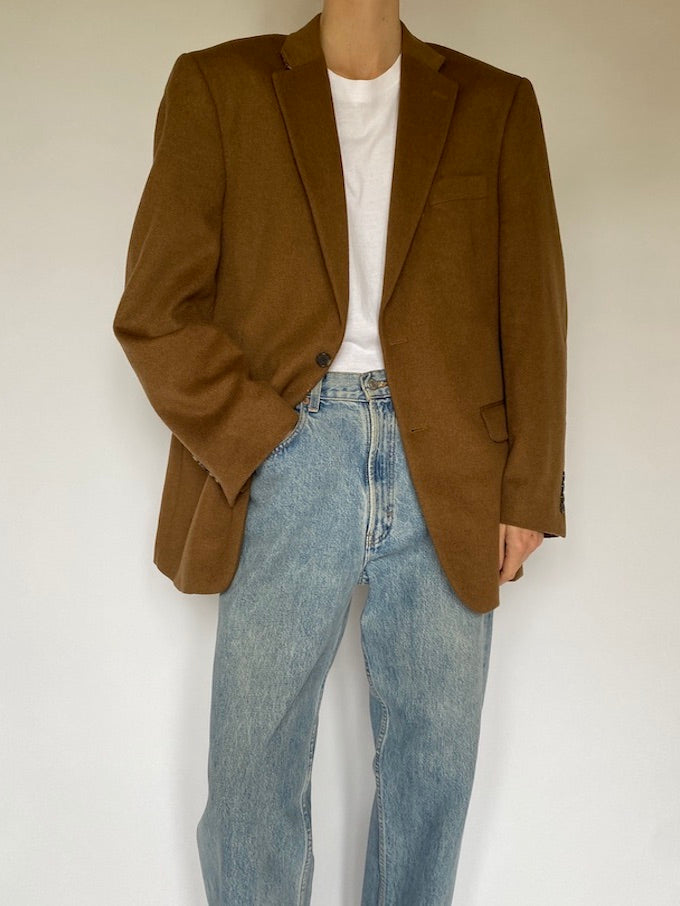 Vintage oversized cashmere blazer in brown 00008