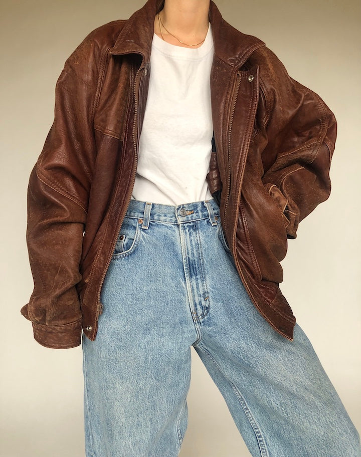 VINTAGE BROWN LEATHER JACKET 127