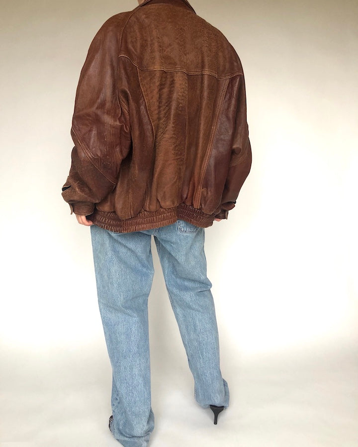 VINTAGE BROWN LEATHER JACKET 127