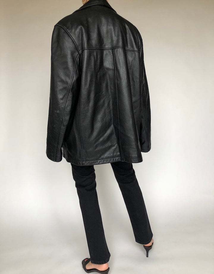VINTAGE BLACK LEATHER JACKET 129