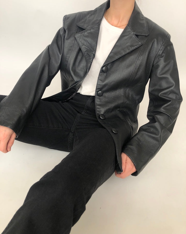 VINTAGE BLACK LEATHER JACKET 202