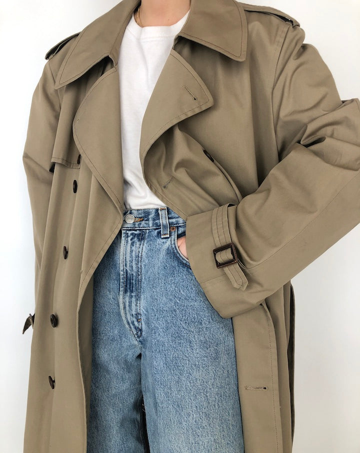 VINTAGE BEIGE OVERSIZED TRENCH COAT 205