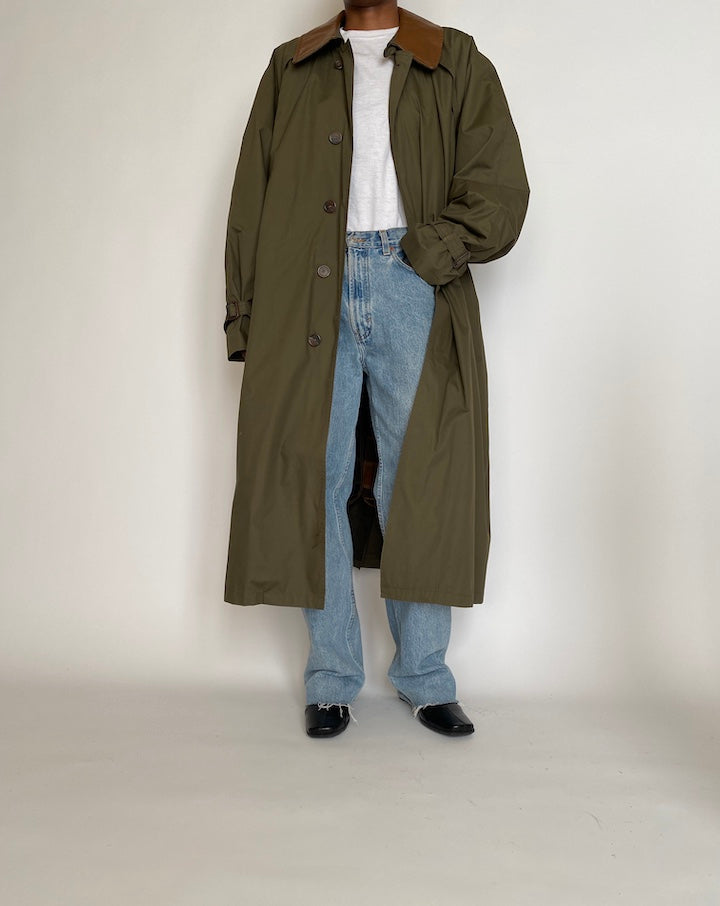 VINTAGE LONG GREEN OVERSIZED COAT 4275