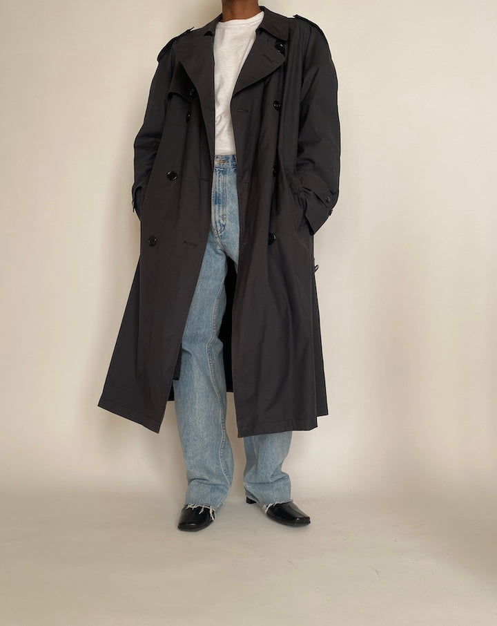 VINTAGE NAVY TRENCH COAT 4283