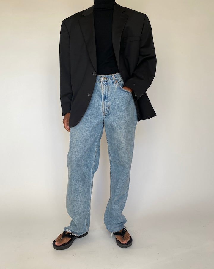 VINTAGE BLACK SINGLE-BREASTED BLAZER 4325