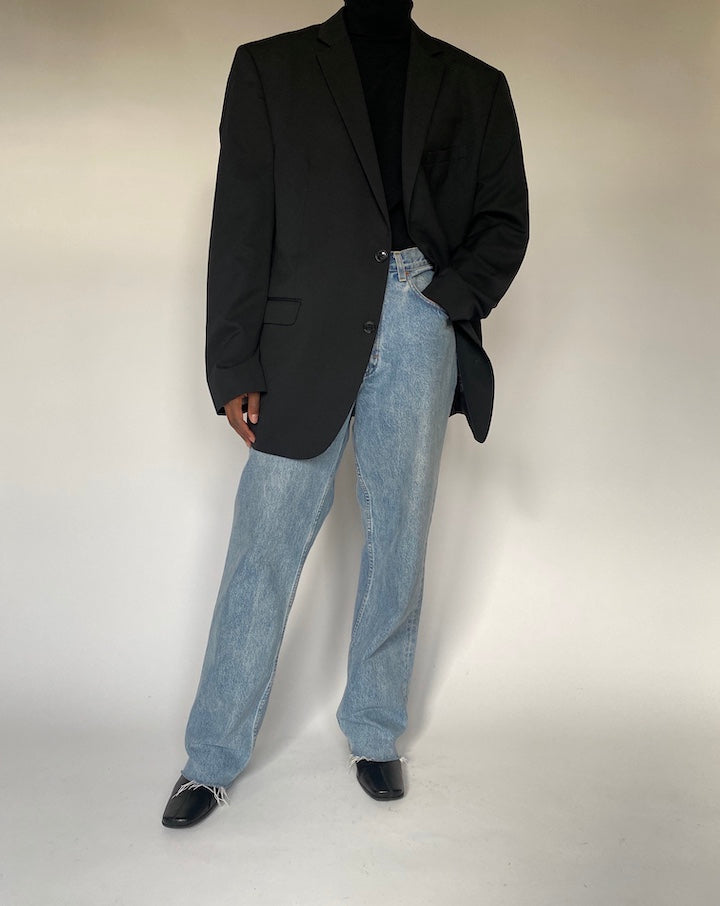 VINTAGE BLACK OVERSIZED BLAZER 4390