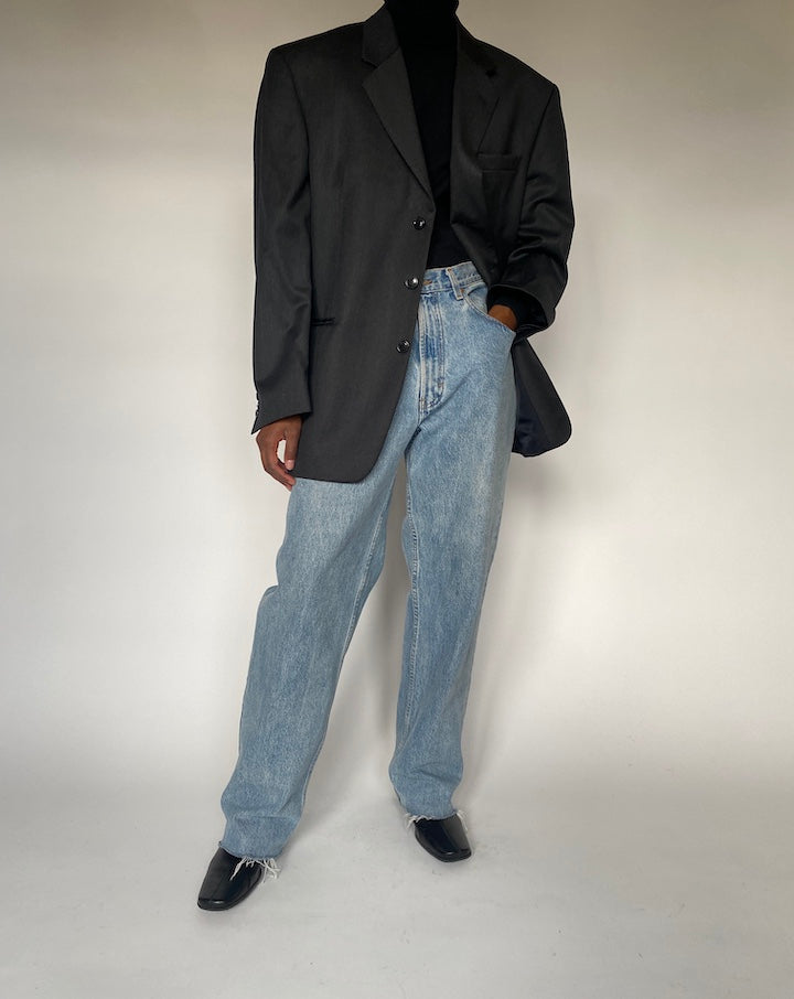 VINTAGE OVERSIZED DARK GREY BLAZER 4393
